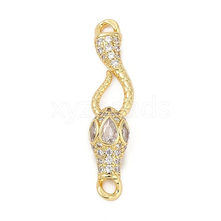 Brass Micro Pave Clear Cubic Zirconia S-Hook Clasps KK-G526-13G-1