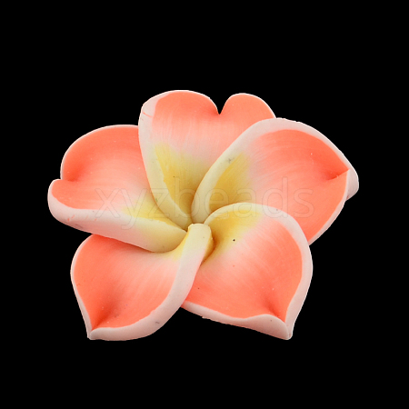 Handmade Polymer Clay 3D Flower Plumeria Beads X-CLAY-Q192-30mm-12-1