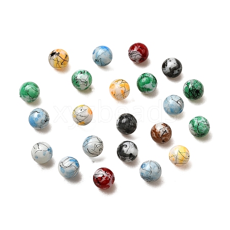 Opaque Spray Painted Glass Beads DGLA-MSMC002-16mm-1