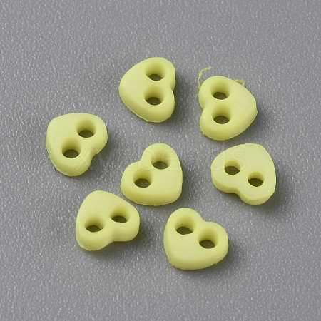 2-Hole Frosted Mini Resin Buttons BUTT-WH0020-29C-1