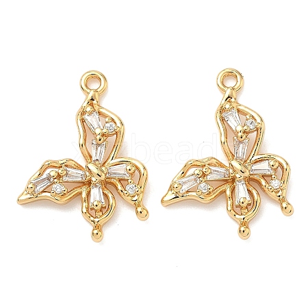Brass Micro Pave Cubic Zirconia Pendants KK-A281-09A-G-1