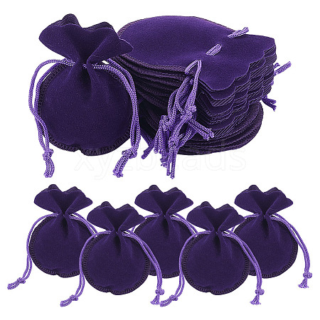 Calabash Velvet Jewelry Storage Drawstring Pouches TP-WH0011-05J-1