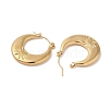 Crescent Moon 201 Stainless Steel Half Hoop Earrings for Women EJEW-G385-03G-2