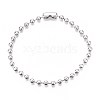 Non-Tarnish 304 Stainless Steel Ball Chain Necklaces for Women NJEW-G135-01B-P-1