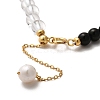 Natural Obsidian and Natural Quartz Crystal and Natural Multi-Moonstone Bead Bracelets BJEW-E098-15G-3