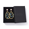 Glass Seed Beads Dangle Stud Earrings EJEW-JE03978-03-3