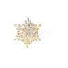 Clear Cubic Zirconia Snowflake Brooch Pins PW-WG917F8-01-1