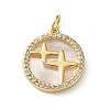 Brass Micro Pave Clear Cubic Zirconia Pendants CU-CBA03AF-06B-G-1