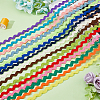 DICOSMETIC 30 Yards 15 Colors Polyester Wavy Fringe Trim Ribbon OCOR-DC0001-08-4