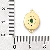 Brass Micro Pave Clear Cubic Zirconia & Shell Connector Charms KK-M303-03G-06-3