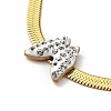 Crystal Rhinestone Butterfly Pendant Necklace with Herringbone Chains NJEW-I116-01G-1
