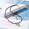 Alloy Fairy Pendant Necklace with Imitation Leather Cord for Women NJEW-JN03862-3