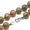 Natural Unakite Beaded Necklaces NJEW-S404-01-2