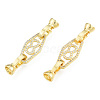 Brass Micro Pave Clear Cubic Zirconia Fold Over Clasps KK-N231-355LG-2