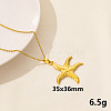 Stainless Steel Starfish Pendant Necklaces UW1912-2-1