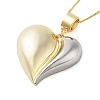 Brass Box Chain Peach Heart Pendant Necklaces for Women NJEW-M009-02G-A-1