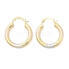 Brass Two Tone Twist Hoop Earrings EJEW-B117-06B-M-4