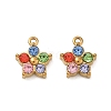 304 Stainless Steel with Rhinestone Pendants SA-CBA49D2-08G-01-1