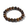 Natural Tiger Eye Bead Stretch Bracelets BJEW-K212-C-028-5