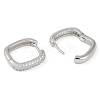 Rack Plating Square Brass Micro Pave Cubic Zirconia Hoop Earrings EJEW-Z059-13P-3