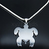 304 Stainless Steel Enamel Turtle with Black Sun Pattern Pendant Necklaces for Men FS-WGFBC27-01-3