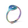 Ion Plating(IP) 201 Stainless Steel Vortex Adjustable Ring for Women RJEW-C045-07M-1