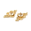 Rack Plating Brass Micro Pave Clear Cubic Zirconia Connector Charms KK-D087-05G-4