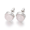 Natural Rose Quartz Stud Earrings EJEW-F162-H08-2