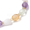 Natural Amethyst & Rose Quartz & Prehnite & Citrine Beads Stretch Bracelets for Women Men BJEW-JB11459-4