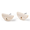 Ash Wood Stud Earring Findings EJEW-N017-011N-2