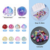128Pcs 8 Colors Transparent Spray Painted Glass Beads GLAA-TA0001-26-4
