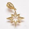 Brass Micro Pave Cubic Zirconia Pendants ZIRC-F046-19G-2