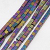 Electroplate Non-magnetic Synthetic Hematite Beads Strands G-J170B-3x3mm-04-1