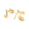 304 Stainless Steel Tiny Musical Note Stud Earrings with 316 Stainless Steel Pins for Women EJEW-J043-20G-2