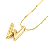 Ion Plating(IP) Initial Letter 304 Stainless Steel Pendant Necklace NJEW-R265-05G-W-3