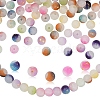 270Pcs 9 Colors Frosted Baking Paint Crackle Glass Beads with Glitter Powder DGLA-YW0001-34-1