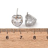 Brass Micro Pave Clear Cubic Zirconia Stud Earrings EJEW-C174-02A-P-5