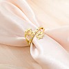 304 Stainless Steel & Crystal Rhinestone Cuff Open Rings WGEE38E-02-1