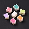 UV Plating Rainbow Iridescent Acrylic European Beads SACR-E009-31-2