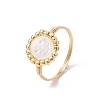 Smiling Face Natural Freshwater Shell Finger Rings for Women RJEW-JR00835-2