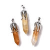 Natural Yellow Jade Big Pointed Pendants G-E059-03AS-03-1