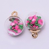 Transparent Glass Globe Pendants GLAA-TAC0003-03G-2