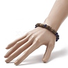 Natural Gemstone & Coconut Beaded Stretch Bracelet for Women BJEW-JB09149-6