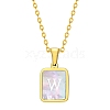 Shell Rectangle Pendant Initial Necklaces PW-WGEBFCF-23-1