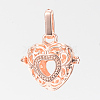 Rack Plating Brass Cage Pendants KK-S309-04RG-1