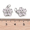 Brass Micro Pave Cubic Zirconia Charms KK-C051-01P-02-3