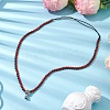 Adjustable Natural Red Jasper Round Bead Necklaces NJEW-JN05016-2