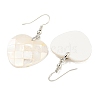 Rack Plating Brass Natural White Shell Dangle Earrings EJEW-N055-52E-2