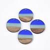Two Tone Transparent Resin & Walnut Wood Pendants RESI-S358-78-A02-1