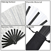 1Pc Bamboo with Oxford Fabric Glitter Powder Folding Fans AJEW-SP0003-77C-3